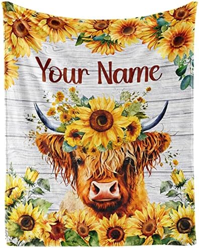 CUSPCOD Personalized Kids Blanket with Name