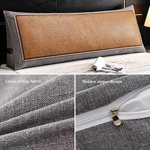 ZZYK Triangular Headboard Pillow Soft Large Bolster with Removable Cover Grey 70180cm 1