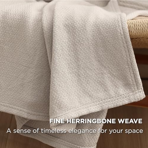 Bedsure Queen Size Cotton Blanket 90x90 Inches