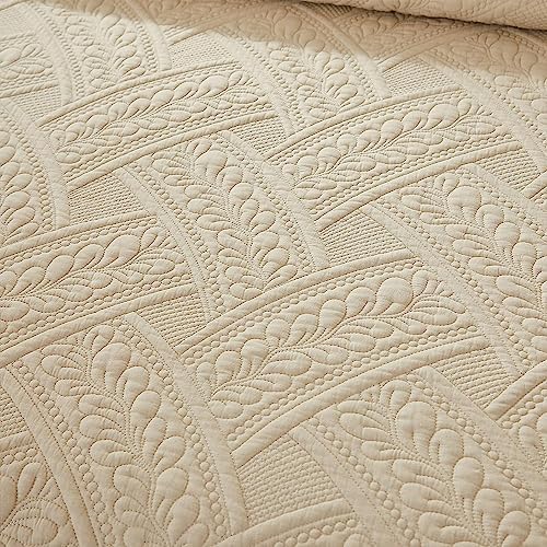Brandream Beige Leaf Pillow Shams Set of 2