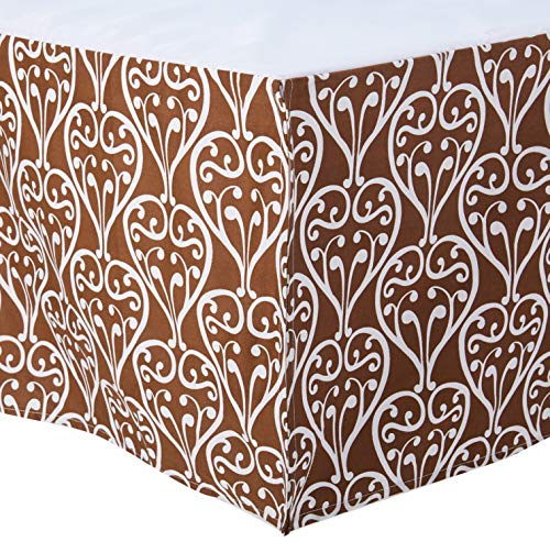 Bacati Damask PinkChoc Full Bed Skirt