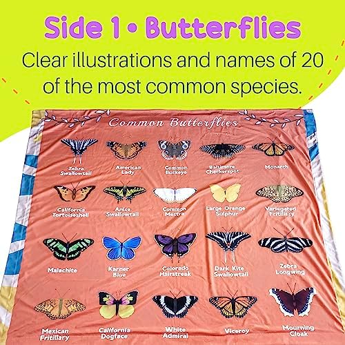 Birdy Boutique Learning Blanket Butterflies Birds Backyard Edition
