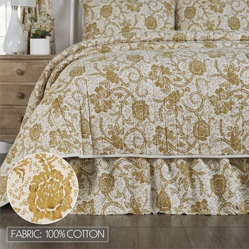 VHC Brands Dorset Farmhouse Bed Skirt Floral Twin 39x76x16